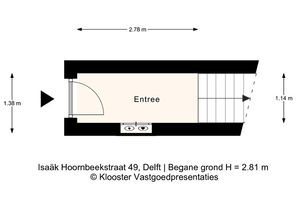 Plattegrond - Isaäk Hoornbeekstraat 49, 2613 HG Delft - Begane grond.jpeg